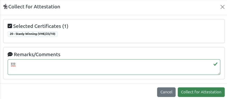 VheTM University Degree Attestation Workflow showing HoD and Dean sign-off stages